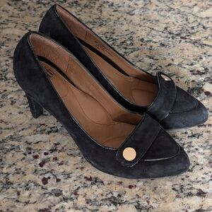 Sofft Leather And Suede Black Heeled Pump~Sz 8 NEW